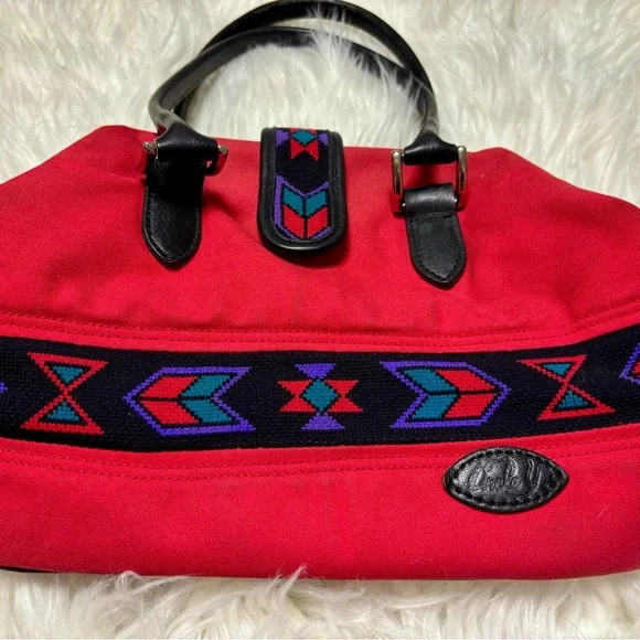 1990s Sibyl Circle Y Southwestern Design Handbag Purse - Picture 2 of 10